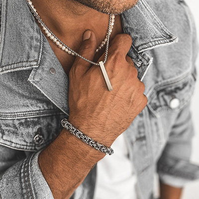 Bijoux acier Homme